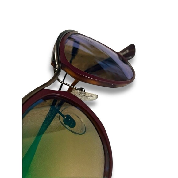 Persol Sunglasses 3082-S Matte Burgundy Cat Eye Green Reflective Lenses Italy main image 6